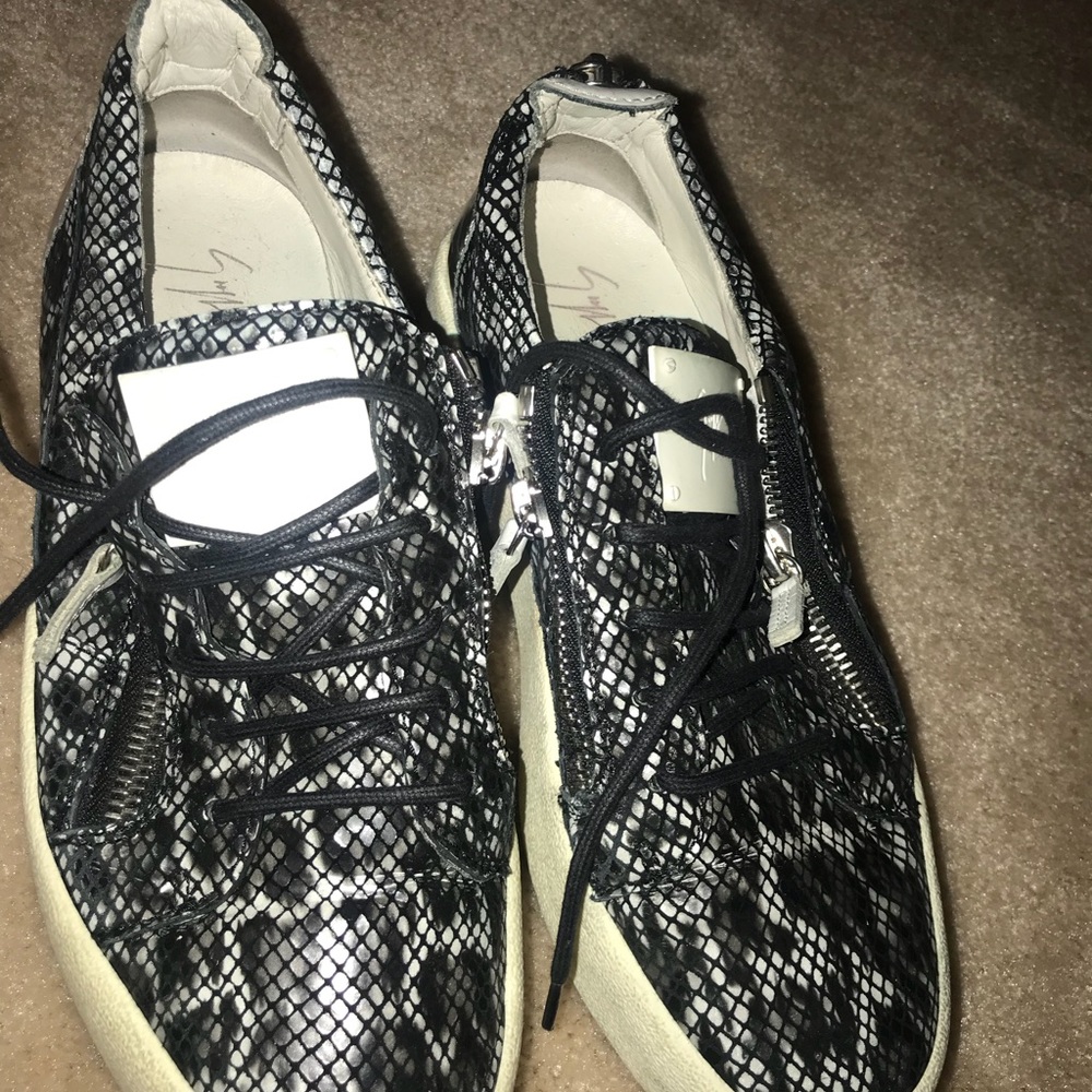 Giuseppe Zanotti croc embossed zipper sneaker